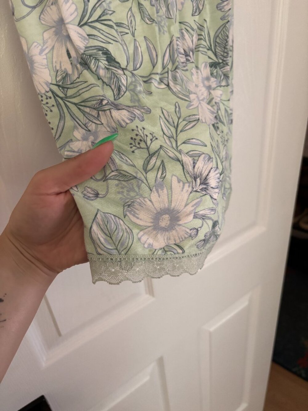 Mint Floral PJ Cami & Robe Set | Matching Lounge Set - Picture 8 of 10